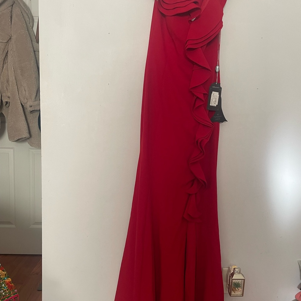 Red Ruffle-Trim Maxi Dress - Picture 6 of 6